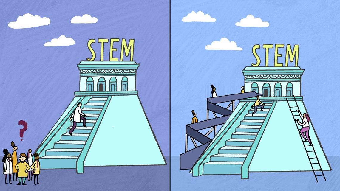 Illustration depicting new ways to approach STEM education