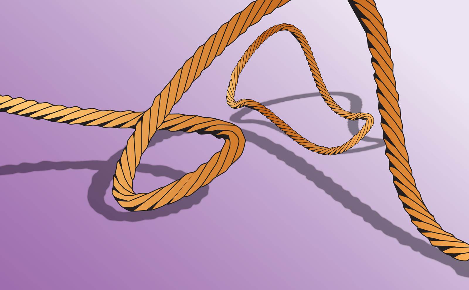 An illustration of twisting ropes