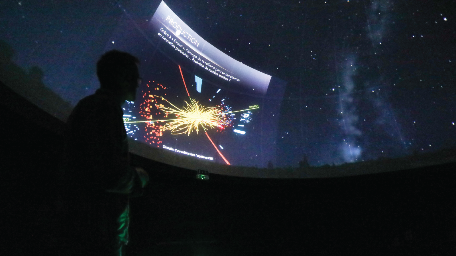 Photo of speaker Pierre Van Hove, a physicist, discusses the search dark matter