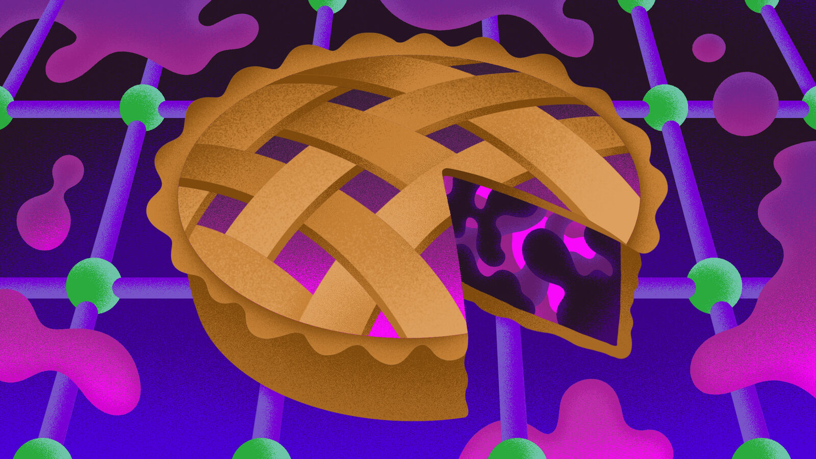 Conceptual illustration of a pie with a lattice crust