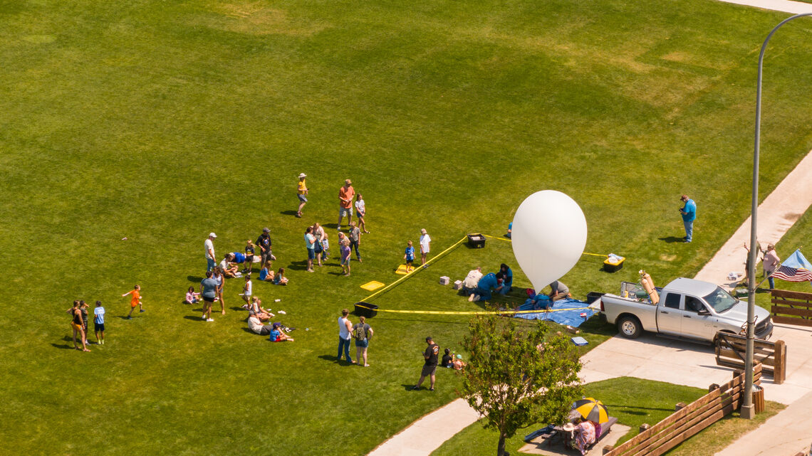 A view from above Lead of a balloon launch conducted by South Dakota Mines 